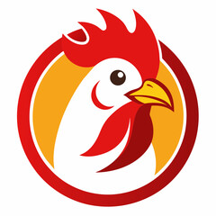 Chicken logo icon design vector art Illustration.
