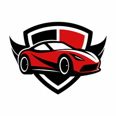 Sports car logo icon. Car rent logo design vector Illustration template on white background.