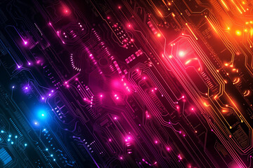 Fototapeta premium Beautiful vivid colors abstract technology futuristic background wallpaper