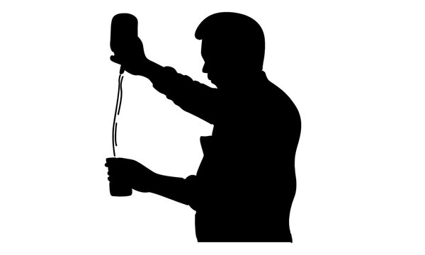 recommend clip art: silhouette of bartender makes a cocktail