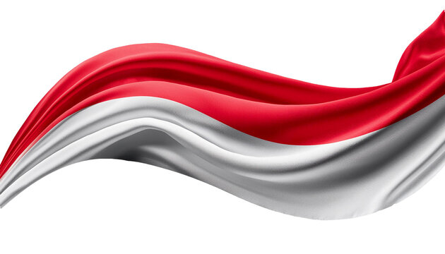 3d render of Indonesian flag with transparent background