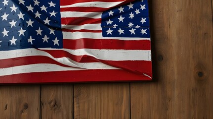 Obraz premium American flag painted with Acrylic paint on wood background.generative.ai 
