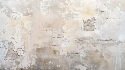Fototapeta premium Rustic Textured Wall with Neutral Pastels Color Washing Technique Beautifully textured wall with aged effect. Subtle variations in hue and tonality. High-resolution. Soft layered finish.