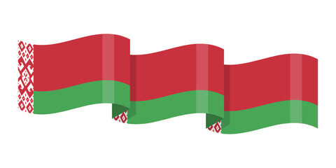 Vector illustration of wavy Belarus flag on transparent background