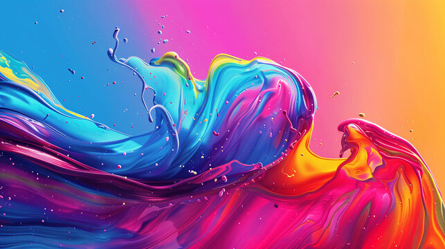 The colorful background image sets a vibrant and energetic tone for the advertisement.