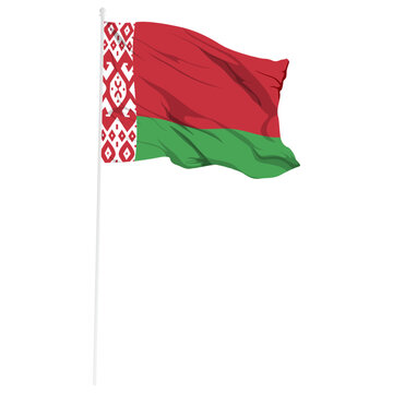 recommend clip art: Vector illustration of wavy Belarus flag on transparent background