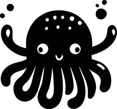recommend clip art: Monochrome Minimal Octopus Line Art