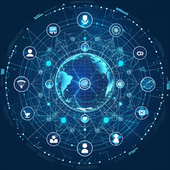 Obraz premium image that captures the essence of the Bluesky platform, a new, open-source social media network that emphasizes decentralization and user control. 