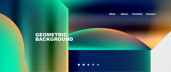 Naklejka premium Minimal geometric web site page template design. Vector Illustration For Wallpaper, Banner, Background, Card, Book Illustration, landing page