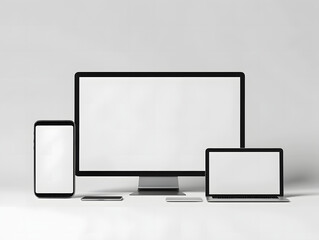 Blank digital devices screen mockup