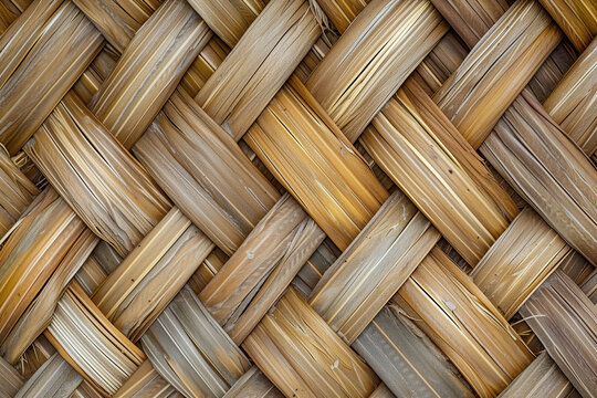 New Zealand NZ flax woven into kete or harekeke - imperfect background with blemishes; shallow depth of field in diagonal pattern


