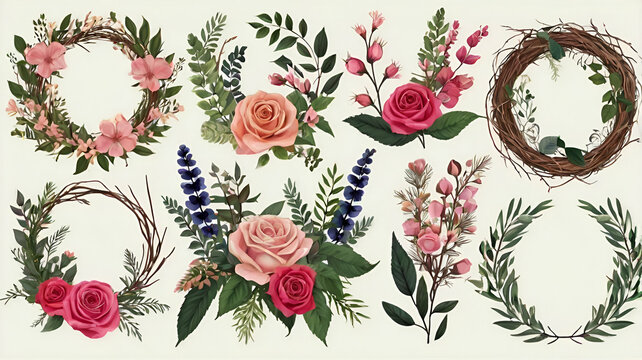 a collaction of flower