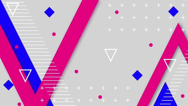 Animation of abstract geometry background set.Looping video animation