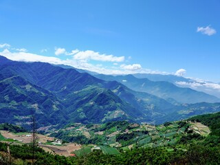 Fototapeta premium Taiwan high-mountain countryside, Taiwan's Little Europe, Qingjing Farm