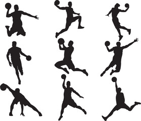 Men Basketball Players, basketball silhouette, sport players vector files