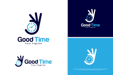 Vector good time logo design, best time logo design template