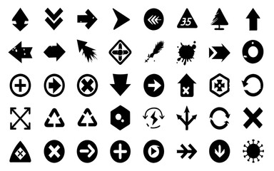 Icon set symbol about direction symbol and road symboi
