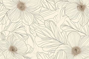 Design of an extra small and thin line art of floral wall art, include random background.in art mode.


