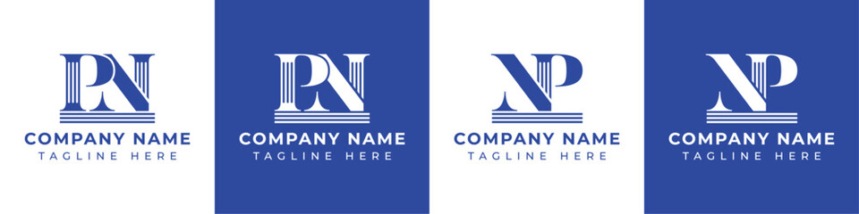 Letters NP and PN Pillar Logo, suitable for business with NP and PN related to Pillar