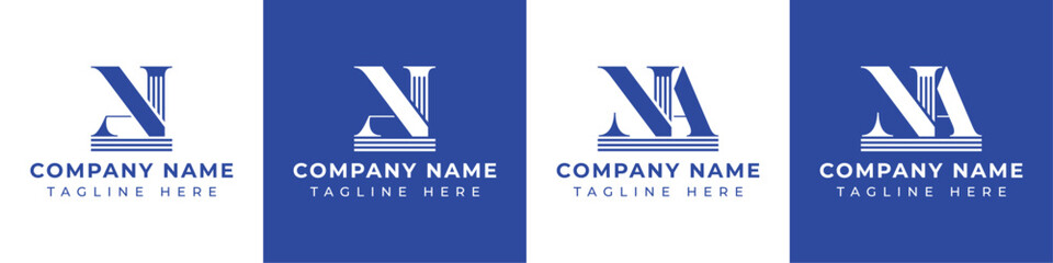 Letters NA and AN Pillar Logo, suitable for business with NA and AN related to Pillar
