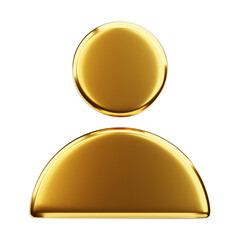 3d golden profile icon