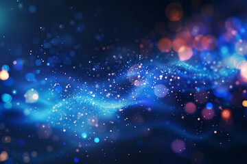 Fototapeta premium A blue wave with a lot of sparkles in the water