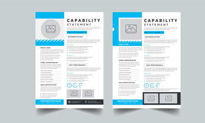 Capability Statement design with 2 style concept layout template