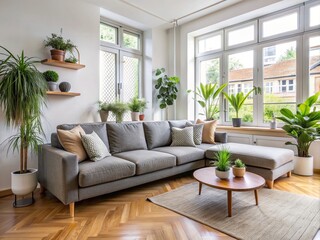 modern living room generative ai