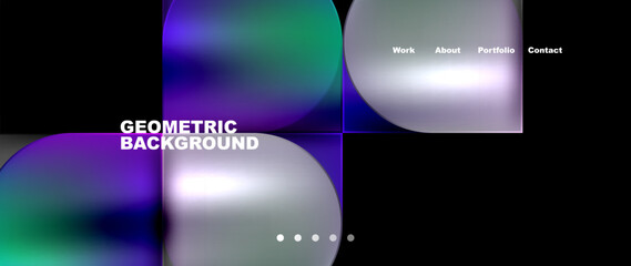 Fototapeta premium Geometric abstract glassmorphism with circles and squares. Vector Illustration For Wallpaper, Banner, Background, Card, Book Illustration, landing page