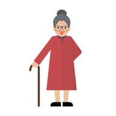 grandmother character in flat style
