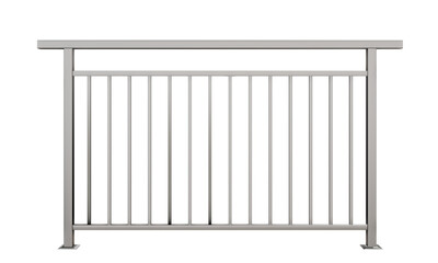 Elevate your project with these 3D architectural elements: modern minimal railings for stairs, balconies, and fences, along with a matching balustrade (transparent background).