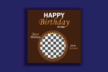 Birthday Social Media Post Design Birthday Instagram Template