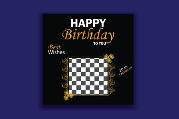 Birthday Social Media Post Design Birthday Instagram Template