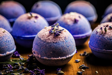 Obraz premium Indulge in a relaxing bath with our lavender bath bomb