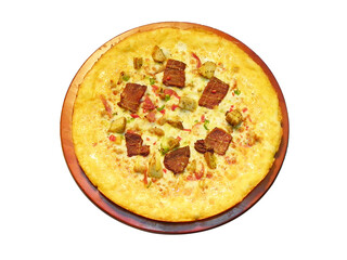 누끼(배경제거) 적용된 스테이크 피자 한판