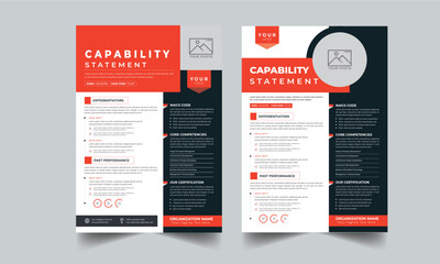 Capability Statement design with 2 style concept layout template