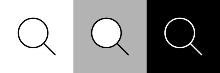 シンプルな線画の虫眼鏡のベクターアイコン