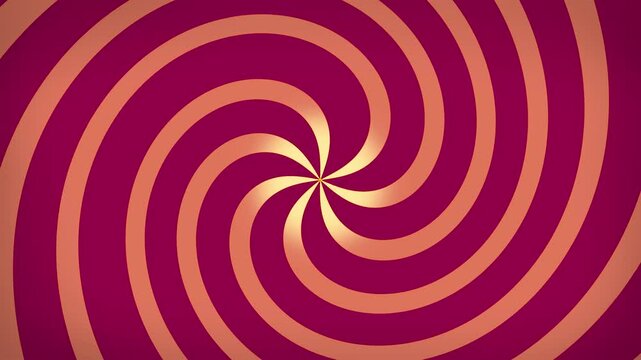 Spiral twirling 2D shape line animation optical illusion hypnotic Kaleidoscope circular motion graphics visual effect gradient background colour maroon