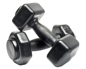 Dumbbells for home workout exercise tools on transparent background