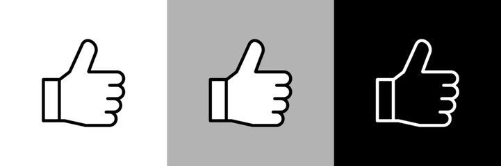 シンプルな線画のグッドサインのベクターアイコン