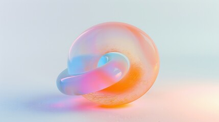 3D holographic torus, clean background, shimmering effect, minimalist composition.