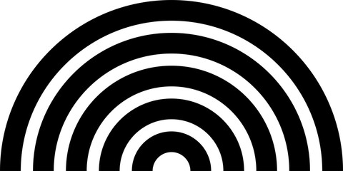 Semicircle with black and white color