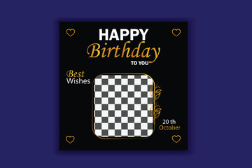 Birthday Social Media Post Design Birthday Instagram Template