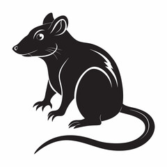 Rat silhouette isolated on white background