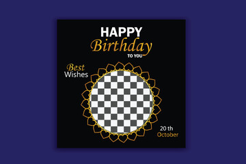 Birthday Social Media Post Design Birthday Instagram Template