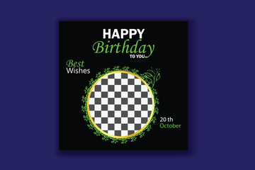 Birthday Social Media Post Design Birthday Instagram Template