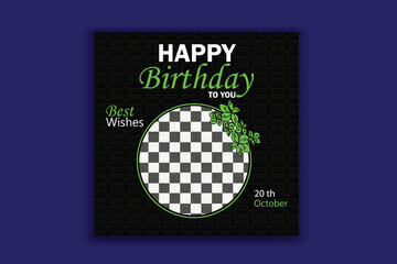 Birthday Social Media Post Design Birthday Instagram Template