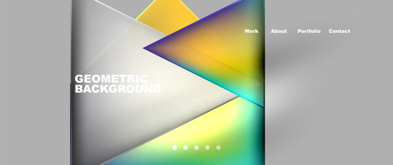 Flowing bright neon gradients geometric abstract background with triangles and lines. Fluid color pattern of color liquid gradient background for wallpaper, banner, background, card, landing page