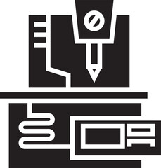 Fototapeta premium Manufacturing Machine and Robot Icon 