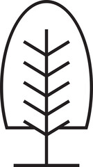 Tree Line Icon Illustration